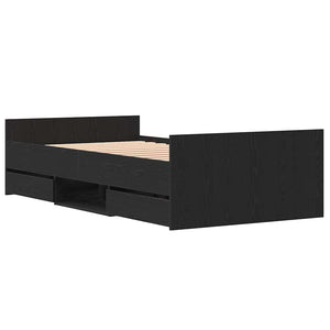 Bettrahmen Schwarz Eichen-Optik 203x103 cm