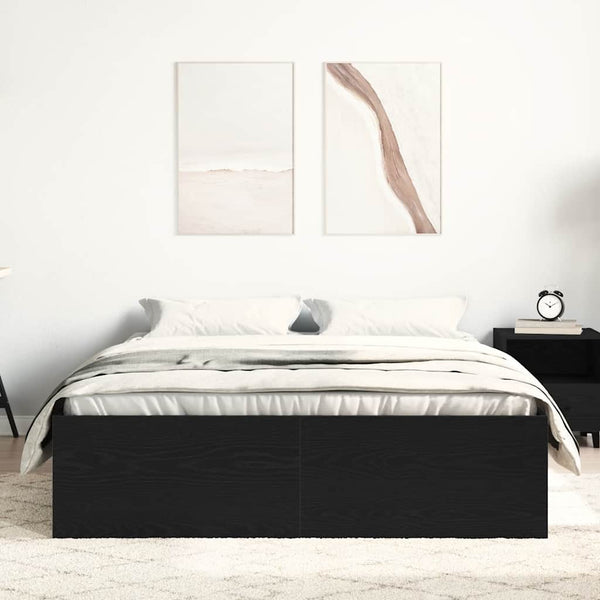 Bettgestell 120x200 cm Schwarz Eichen-Optik