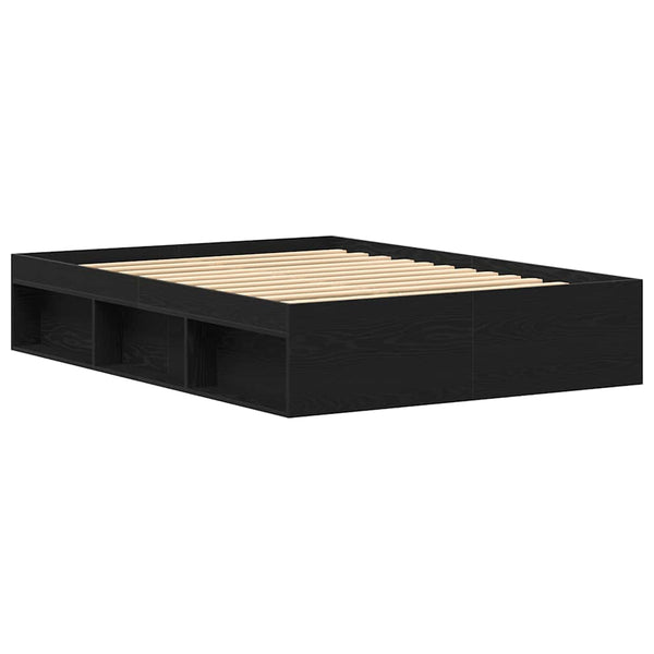 Bettgestell 120x200 cm Schwarz Eichen-Optik