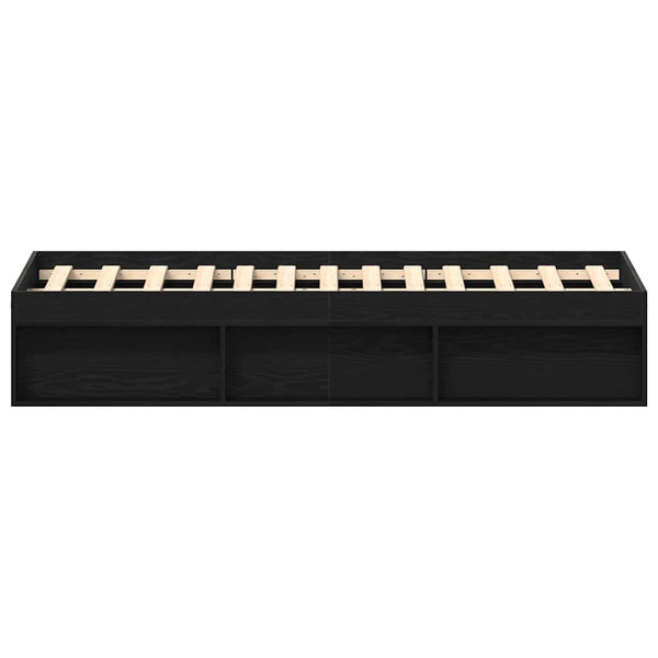 Bettgestell 120x200 cm Schwarz Eichen-Optik