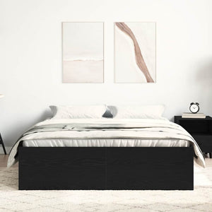 Bettgestell 140x200 cm Schwarz Eichen-Optik