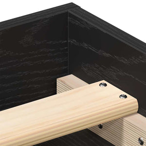 Bettgestell 140x200 cm Schwarz Eichen-Optik