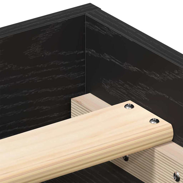 Bettgestell 140x200 cm Schwarz Eichen-Optik