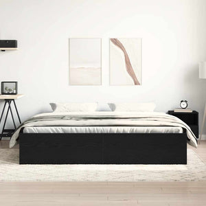 Bettgestell 200x200 cm, Schwarz Eichen-Optik
