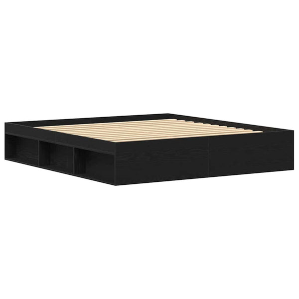 Bettgestell 200x200 cm, Schwarz Eichen-Optik