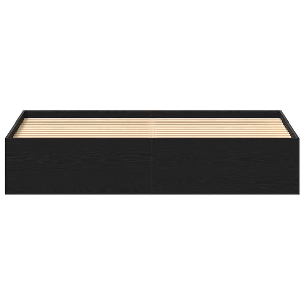 Bettgestell 200x200 cm, Schwarz Eichen-Optik