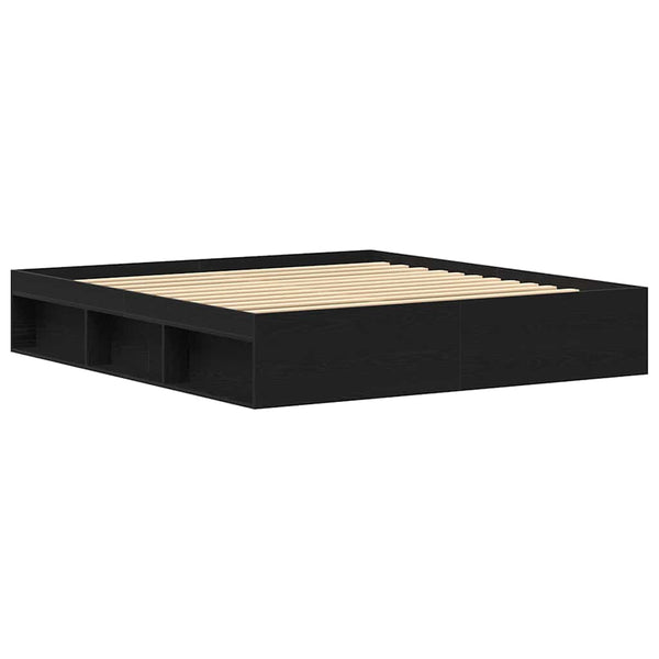 Bettgestell 200x200 cm, Schwarz Eichen-Optik