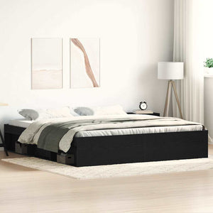 Bettgestell 200x200 cm, Schwarz Eichen-Optik