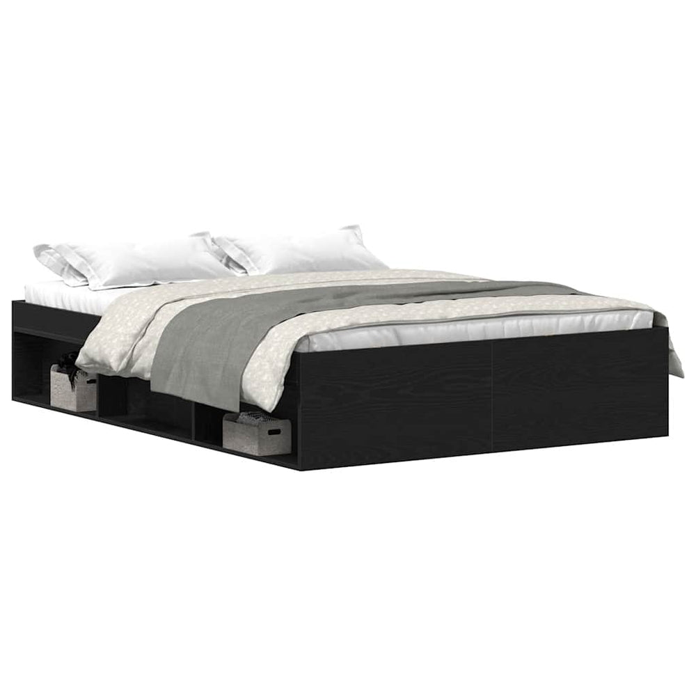 Bettgestell 120x190 cm Schwarz Eichen-Optik
