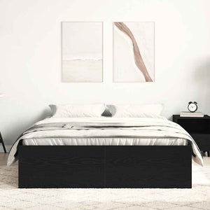 Bettgestell 120x190 cm Schwarz Eichen-Optik