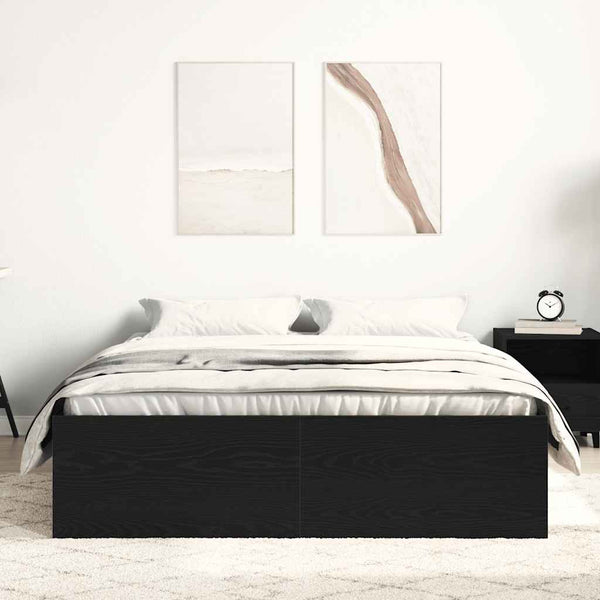 Bettgestell 120x190 cm Schwarz Eichen-Optik