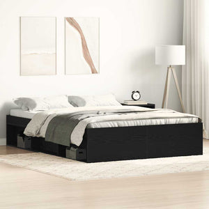 Bettgestell 120x190 cm Schwarz Eichen-Optik