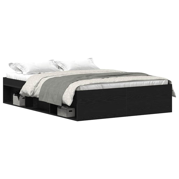 Bettgestell 140x190 cm Schwarz Eichen-Optik