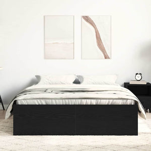 Bettgestell 140x190 cm Schwarz Eichen-Optik