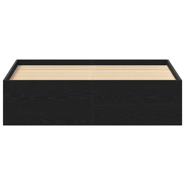Bettgestell 140x190 cm Schwarz Eichen-Optik