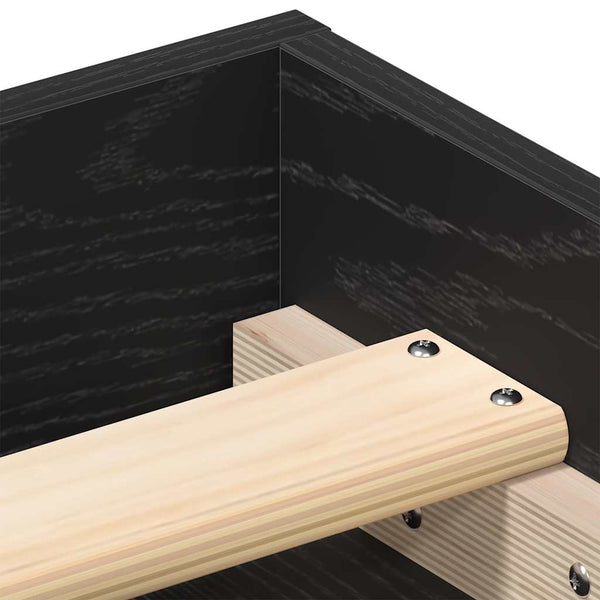Bettgestell 140x190 cm Schwarz Eichen-Optik