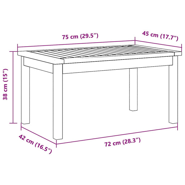Akazien Couchtisch Massivholz Öl-Natur