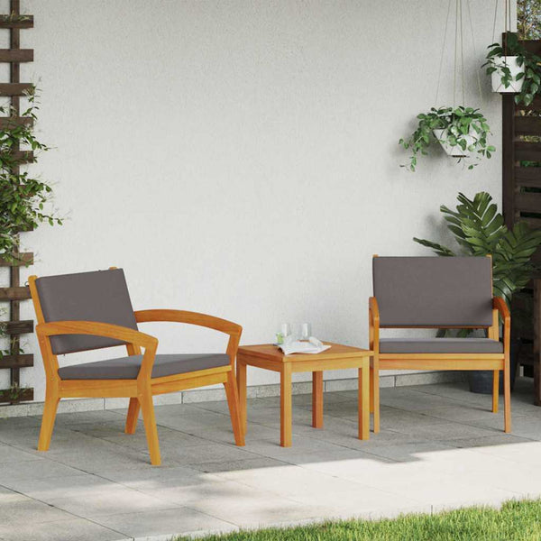 Akazie Gartenstühle mit Kissen, 2er Set
