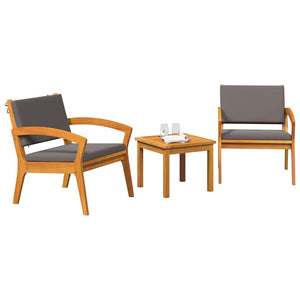 Bistrogarnitur Braun mit Kissen, 3-teilig