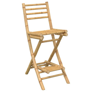 Klappbare Outdoor Barhocker Bambus, 2er-Set