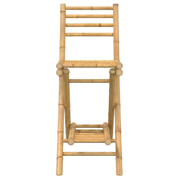 Klappbare Outdoor Barhocker Bambus, 2er-Set