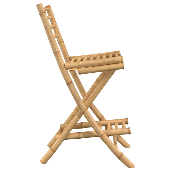 Klappbare Outdoor Barhocker Bambus, 2er-Set