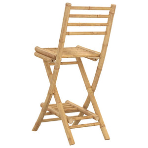 Klappbare Outdoor Barhocker Bambus, 2er-Set