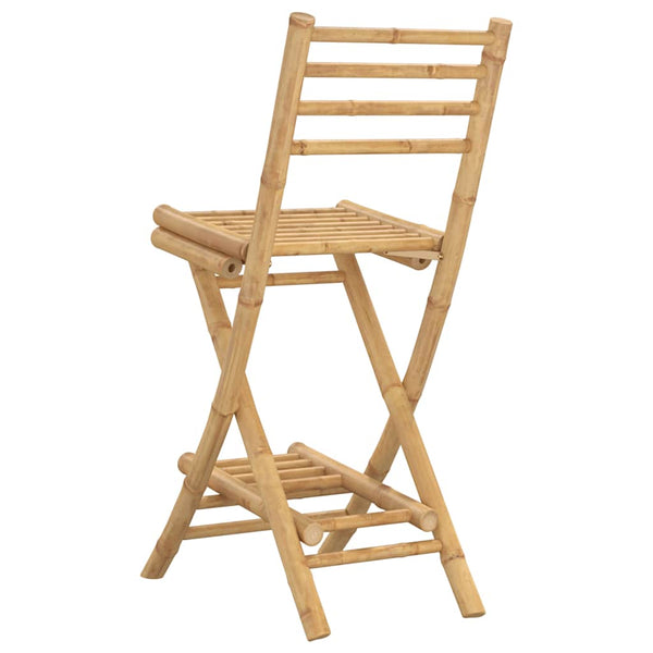 Klappbare Outdoor Barhocker Bambus, 2er-Set