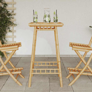 Quadratischer Garten-Bartisch aus Bambus, 55x55 cm