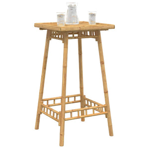 Quadratischer Garten-Bartisch aus Bambus, 55x55 cm