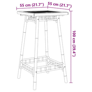 Quadratischer Garten-Bartisch aus Bambus, 55x55 cm