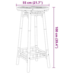 Garten Bartisch Bambus Ø55x100cm