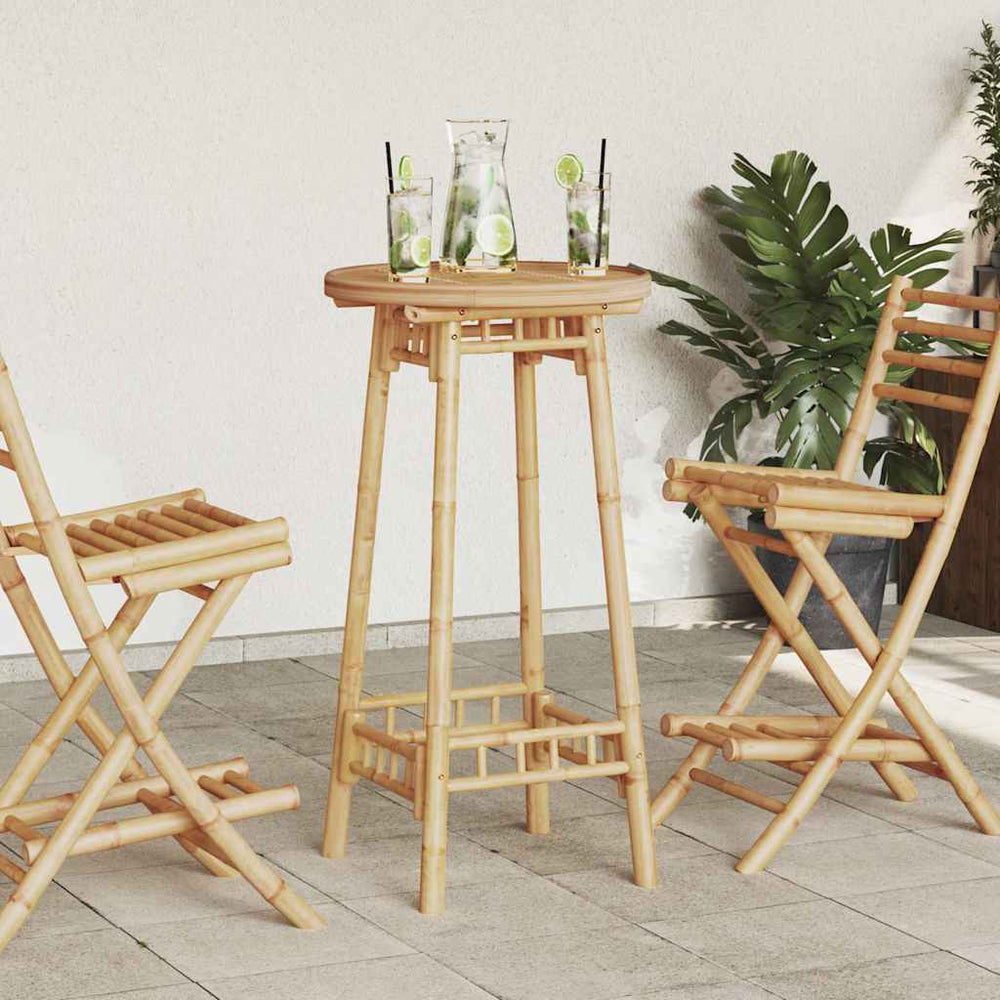 Garten Bartisch Bambus Ø55x100cm
