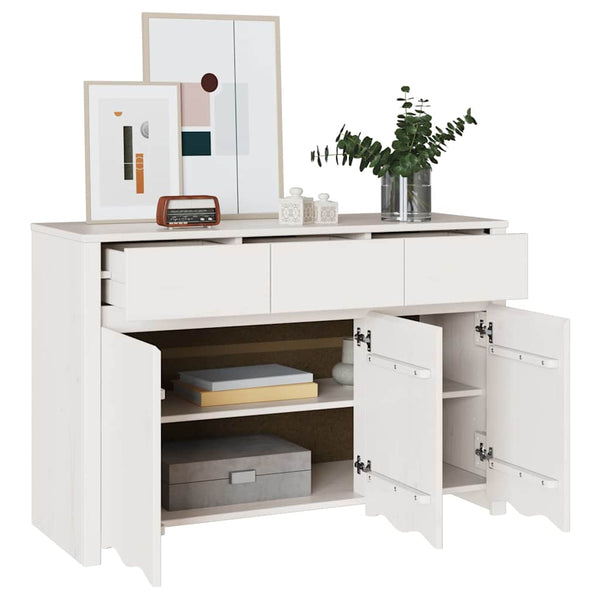 Weißes Kiefer Sideboard Drammen, 114 cm