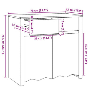 Sideboard Drammen Weiß Kiefer Massivholz