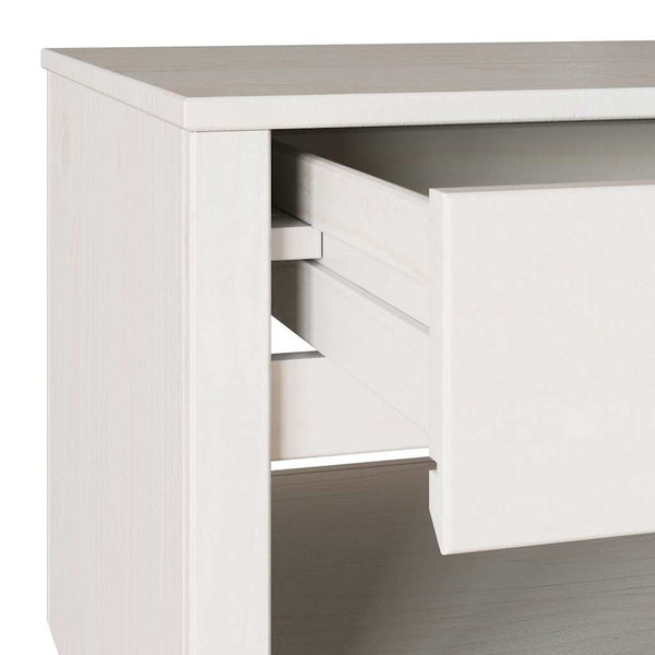 Weißer Couchtisch Drammen, Kiefer massiv, 99cm
