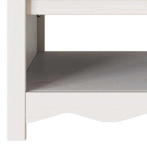 Weißer Couchtisch Drammen, Kiefer massiv, 99cm