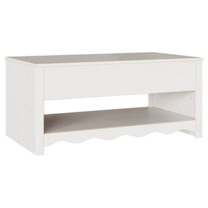 Weißer Couchtisch Drammen, Kiefer massiv, 99cm