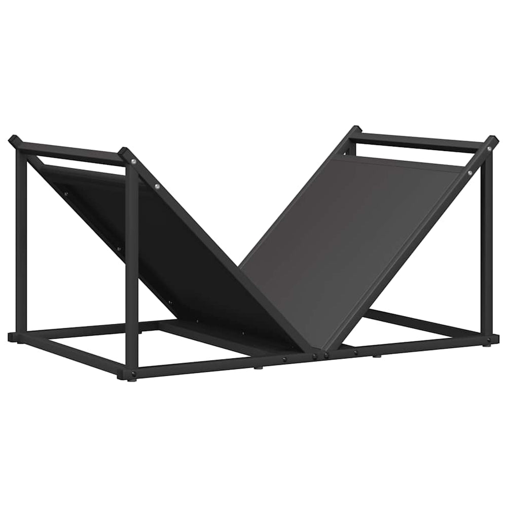 Schwarzes Kaminholzregal 70x43x34,5 cm