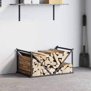 vidaXL Range-bûches noir 70x43x34,5 cm Acier laminé à froid