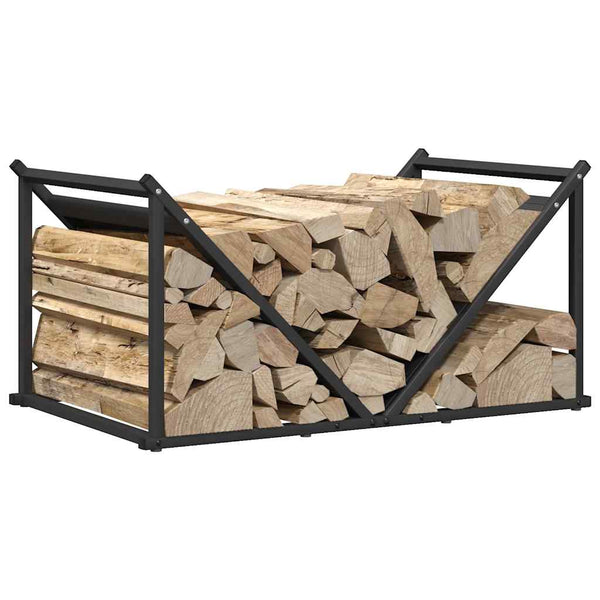 vidaXL Range-bûches noir 70x43x34,5 cm Acier laminé à froid