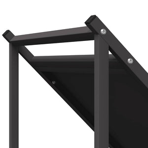 vidaXL Range-bûches noir 70x43x34,5 cm Acier laminé à froid