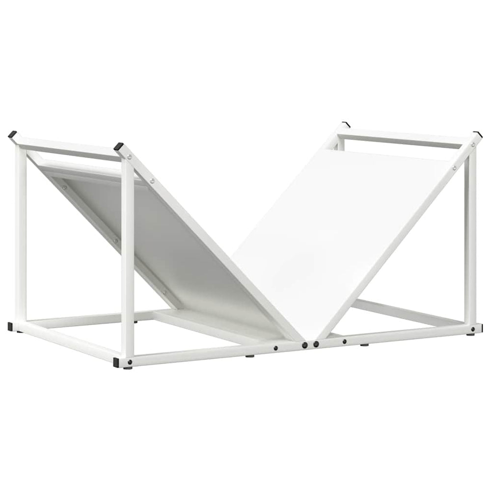 Weißes Kaminholzregal aus Stahl 70x43x34,5 cm