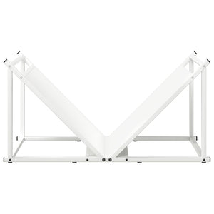 Weißes Kaminholzregal aus Stahl 70x43x34,5 cm