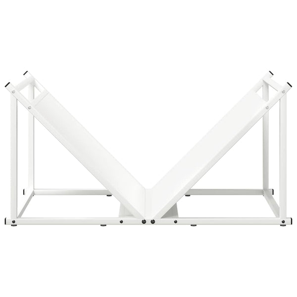 Weißes Kaminholzregal aus Stahl 70x43x34,5 cm