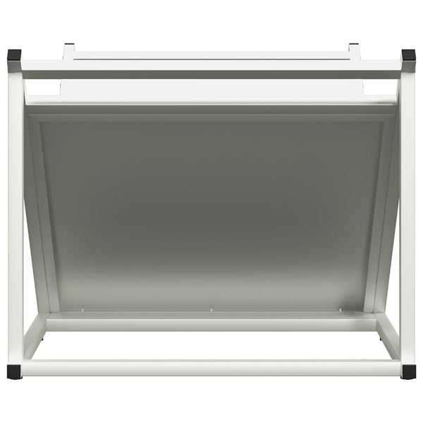 Weißes Kaminholzregal aus Stahl 70x43x34,5 cm