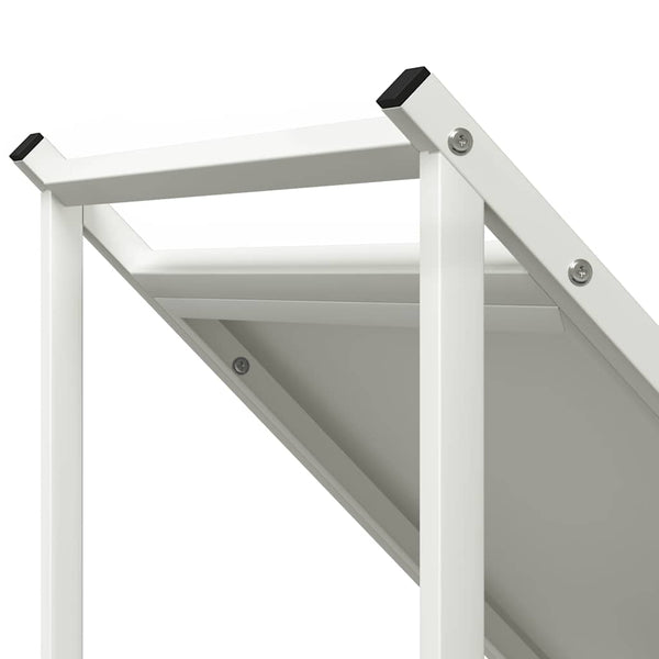 Weißes Kaminholzregal aus Stahl 70x43x34,5 cm