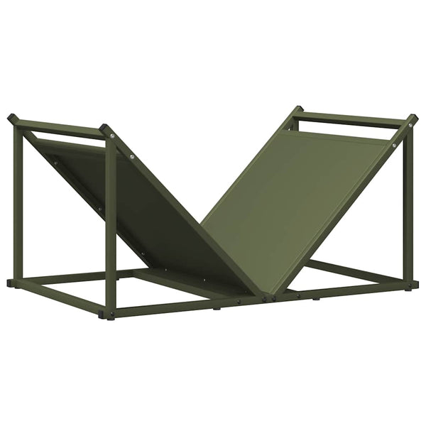 Brennholzregal Olivgrün Stahl 70x43x34,5cm
