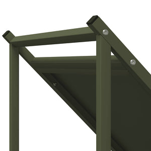 Brennholzregal Olivgrün Stahl 70x43x34,5cm