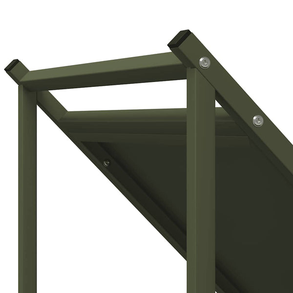Brennholzregal Olivgrün Stahl 70x43x34,5cm